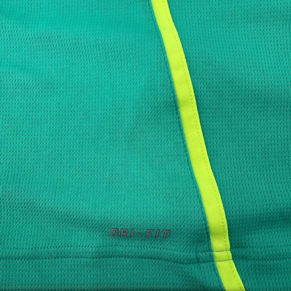 Nike Tennis Dri-FIT Shirt Mens Small Green Neon Yellow Athletic Short Sleeve - Picture 10 of 11